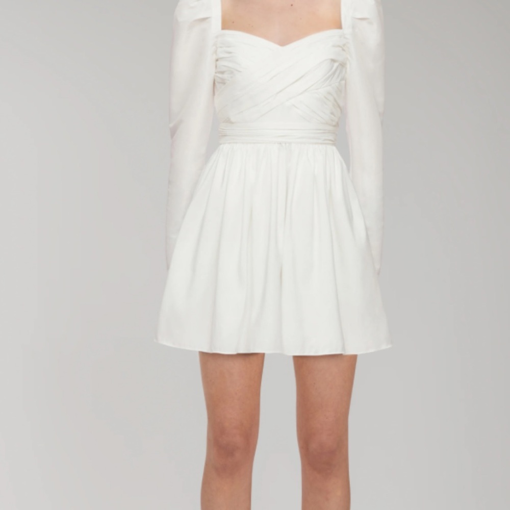 Self Portrait White Taffeta Mini Dress! NWT!